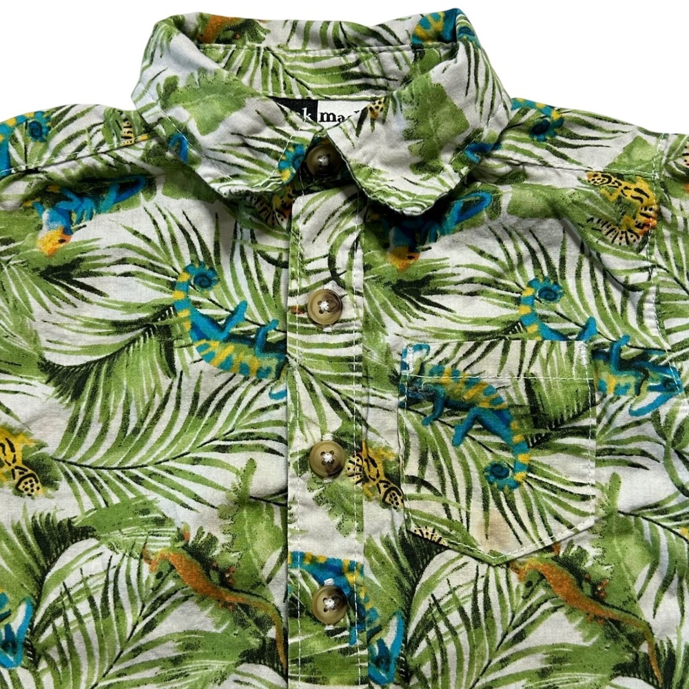 Mick Mack LTD 12M Baby Button Down Tropical Print Short Sleeve Shirt Infant 12M